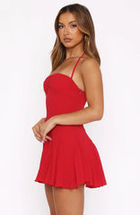 Think I'M In Love Mini Dress Red