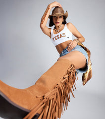 Fringe Worthy Cowboy Knee High Boots