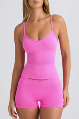 Super Sculpt Seamless Mid-Rise Mini Shorts In Sugar Pink