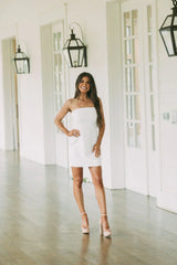 Celia Strapless Mini Dress White