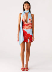 Heidi Mini Dress - Turquoise Bloom