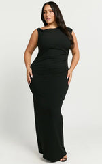 Genie Maxi Dress - Off The Shoulder Dress In Black