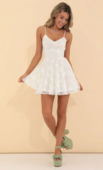 Fit And Flare Dress In Floral White