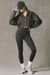 Acid Wash Cropped Sweatshirt In Ash