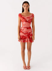 Cait Mini Dress - Sicily Sunsets Print