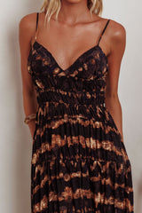 Sarai Tied Back Maxi Dress Java Brown