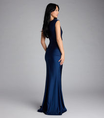 Blanca Boat Neck Mermaid Formal Dress