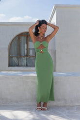 Jovi Strapless Maxi Dress Green