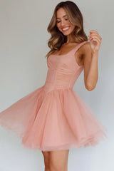La Ballerine Layered Mesh Mini Dress Lipstick