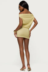 Eris Metallic Off Shoulder Mini Dress