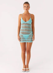 Ocean Whisper Mini Dress - Turquoise