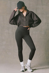 Acid Wash Cropped Sweatshirt In Ash