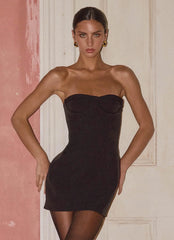 Drivers Seat Strapless Mini Dress - Black