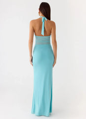 Last Sequence Maxi Dress - Aqua Blue