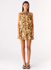 Zulla Backless Mini Dress - Laguna Print