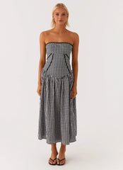 Larnie Midi Dress - Black Gingam