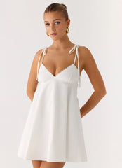 Take Me High Mini Dress - White