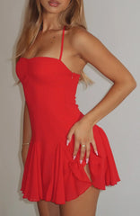 Think I'M In Love Mini Dress Red